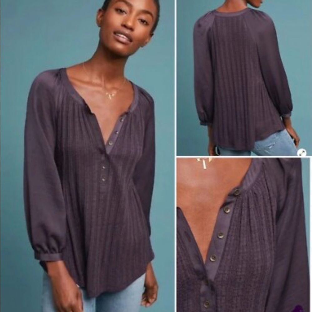 Anthropologie Meadow Rue Plum Top